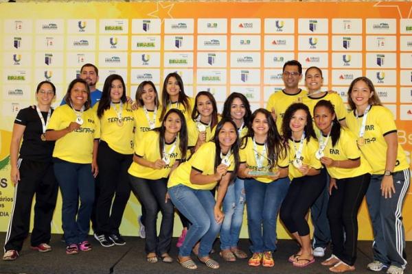 FAR garante acesso do handebol feminino do Piauí no JUBs .(Imagem:Reprodução/Facebook)