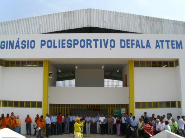 Frente do Ginásio de esportes Defala Attem(Imagem:Léo Miranda)