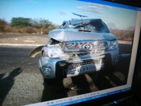 Hilux envolvida no acidente(Imagem:Redação)