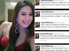 Sophia Fernandes alega liberdade de expressão para ofender piauiense.(Imagem:Divulgação)