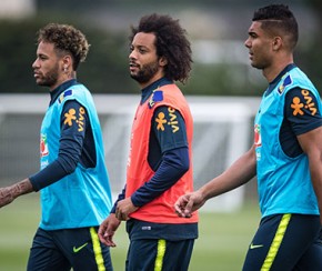 Sem descanso, Casemiro e Marcelo já treinam com a seleção.(Imagem:Pedro Martins)