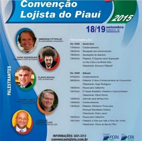 Convenção Lojista do Piauí 2015 acontece nos dias 18 e 19 de setembro.(Imagem:Divulgação)