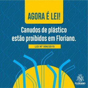 Lei proíbe uso de canudos de plástico em Floriano.(Imagem:Secom)