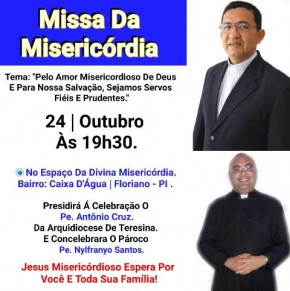 Missa da Misericórdia acontece na próxima quarta em Floriano.(Imagem:Divulgação)