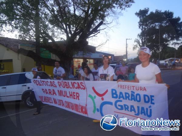 Secretaria de Assistência Social promoveu caminhada contra a violência às mulheres em Barão de Grajaú.(Imagem:FlorianoNews)