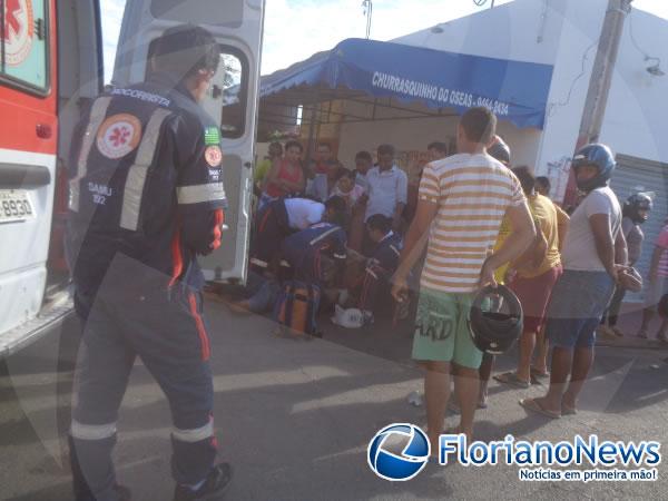 Colisão entre carro e moto deixa um ferido no bairro Ibiapaba.(Imagem:FlorianoNews)