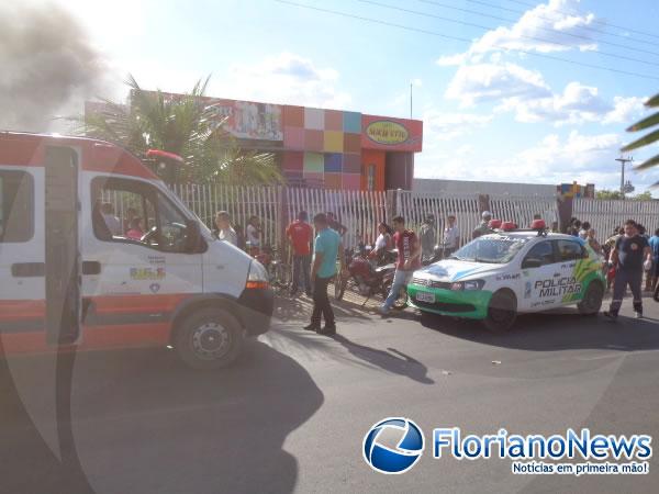 Sorveteria sofre incêndio em Floriano.(Imagem:FlorianoNews)