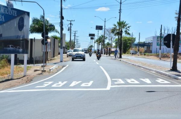 DNIT revitaliza sinalização horizontal em BRs de Floriano.(Imagem:Secom)