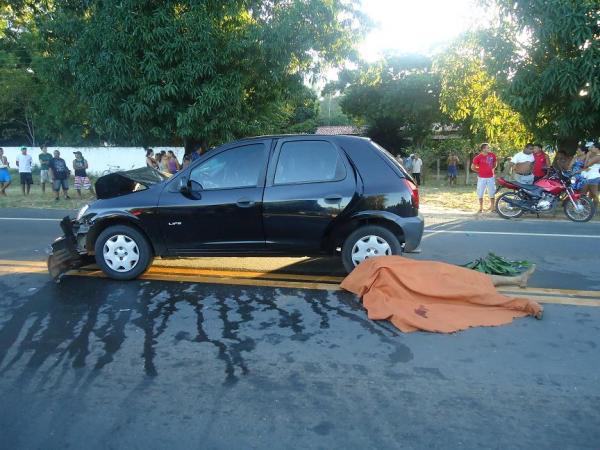 Colisão frontal entre carro e moto deixa vítima fatal na BR-316.(Imagem:FlorianoNews)