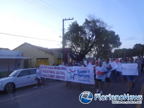 Secretaria de Assistência Social promoveu caminhada contra a violência às mulheres em Barão de Grajaú.(Imagem:FlorianoNews)