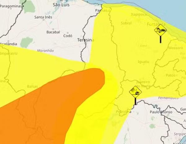 Calor, baixa umidade e muito vento; veja a previsão do tempo para o Piauí.(Imagem:Inmet)