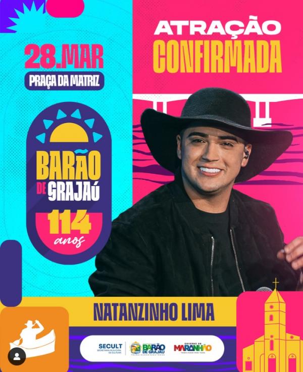 Barão de Grajaú celebra 114 anos com grande festa e show de Natanzinho Lima(Imagem:Reprodução/Instagram)