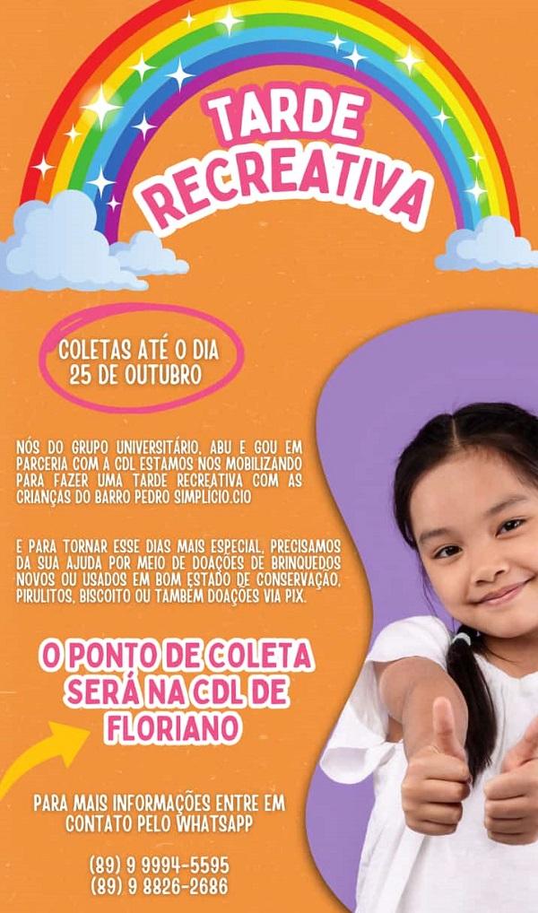 Campanha de arrecadação de brinquedos em Floriano busca tornar o mês das crianças mais especial.(Imagem:Divulgação)