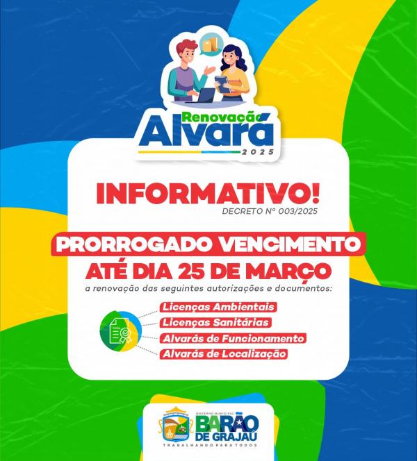 Prefeitura de Barão de Grajaú prorroga prazo para renovação de licenças e alvarás.(Imagem:Divulgação)