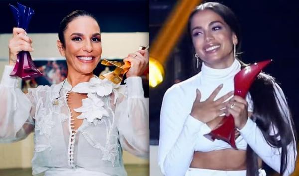 Anitta e Ivete Sangalo empatam como as maiores vencedoras do Prêmio Multishow.(Imagem:Reprodução/Globo)