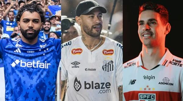 Gabigol, Neymar e Oscar são alguns craques que estão de casa nova(Imagem:Gustavo Aleixo / Cruzeiro; Raul Baretta / Santos)