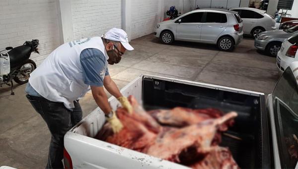 Vigilância Sanitária de Teresina apreende 171 kg de carne clandestina na zona Sul(Imagem:Reprodução)