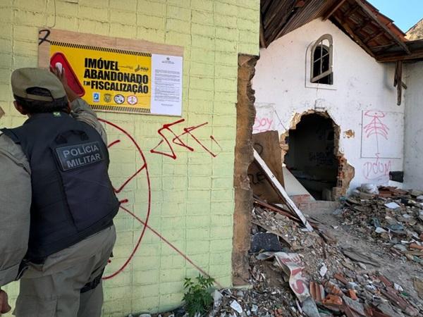 Imóveis abandonados no Centro de Teresina são interditados durante Operação Salubridade(Imagem:Secretaria de Segurança Pública)