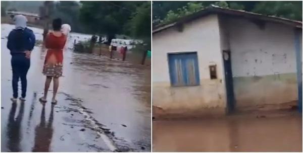 fortes chuvas causam transbordamento do Riacho da Tapera em São Francisco do Maranhão(Imagem:Reprodução)