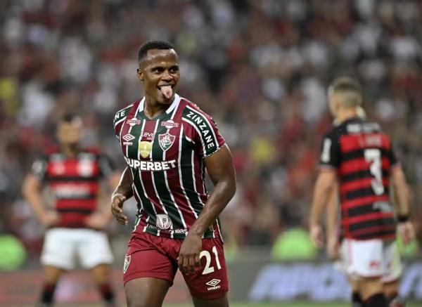 Arias comemora o gol em Flamengo x Fluminense.(Imagem:André Durão)