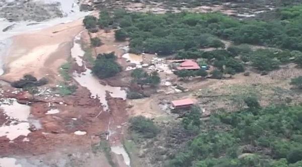 Barragem de Algodões durante tragédia em Cocal(Imagem:Reprodução/TV Clube)