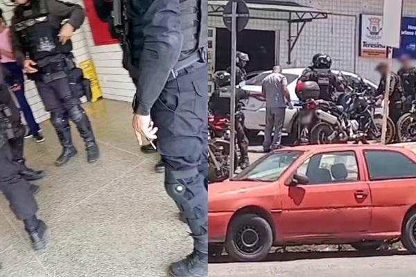 Policial atira acidentalmente contra a própria perna durante abordagem em Teresina.(Imagem:Reprodução)