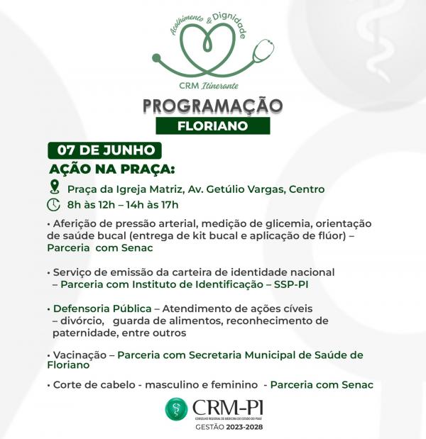 CRM Itinerante terá curso, ouvidoria e serviços para os médicos de Floriano e região(Imagem:Divulgação)