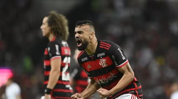 Fabrício Bruno, do Flamengo, festeja gol sobre o Cruzeiro.(Imagem:André Durão/ge)
