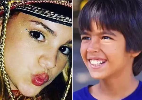 Thalita Ribeiro e Patrick de Oliveira em trabalhos da infância.(Imagem:Reprodução)