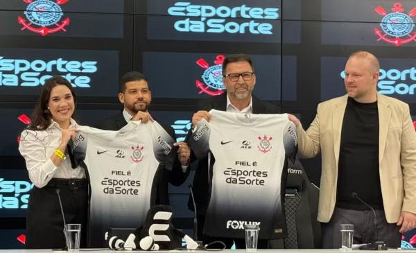 Apresentação da Esportes da Sorte como patrocinadora do Corinthians.(Imagem:Emilio Botta)