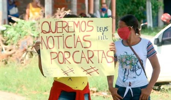 Manifestação aconteceu na Penitenciária Mista de Parnaíba, litoral do Piauí.(Imagem:Reprodução)