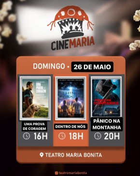 Veja a programação deste domingo do Cine Maria no Teatro Maria Bonita.(Imagem:Reprodução/Instagram)