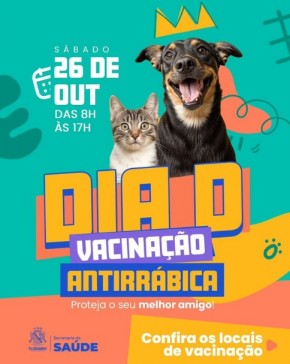 Confira os pontos de vacinação para o Dia D da Campanha Antirrábica em Floriano.(Imagem:Reprodução/Instagram)