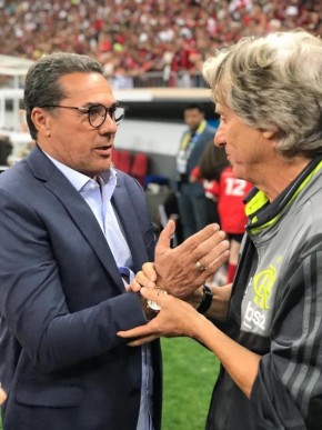 Vanderlei Luxemburgo e Jorge Jesus em Vasco x Flamengo.(Imagem:Cahê Mota)