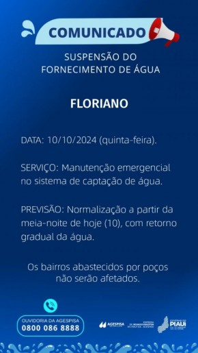 Agespisa realiza manutenção emergencial no sistema de captação de água em Floriano(Imagem:Divulgação)