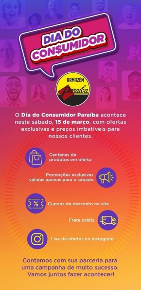 Dia do Consumidor Paraíba acontece neste sábado com ofertas imperdíveis(Imagem:Divulgação)