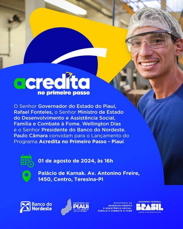 O Acredita no Primeiro Passo ? Piauí oferece microcrédito, capacitação e estimula o empreendedorismo entre os beneficiários do CadÚnico.(Imagem:Divulgação)