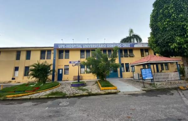 Hospital Universitário Oswaldo Cruz (Huoc), no Centro do Recife.(Imagem:Pedro Alves/g1)