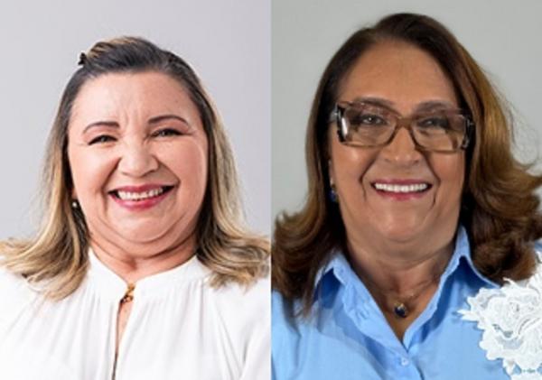 Bernadete Leal (esq.) e Marina Brito (dir.) se enfrentam nas eleições de Ilha Grande.(Imagem:TRE)