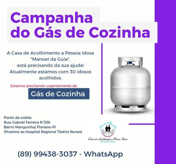 Campanha do Gás de Cozinha: Ajude a Casa de Acolhimento Manoel da Guia(Imagem:Divulgação)