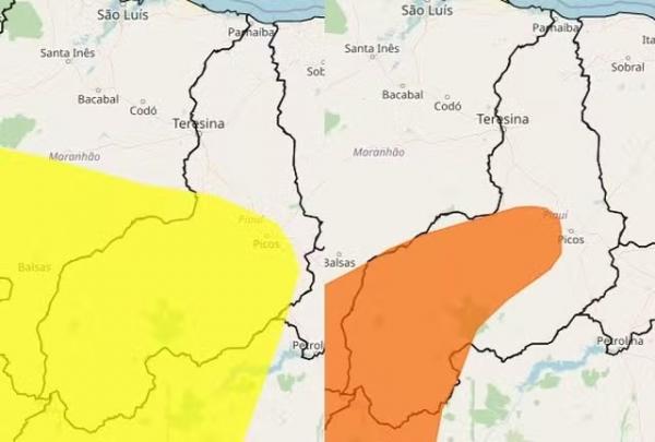 Baixa umidade relativa do ar no Piauí.(Imagem: Inmet)