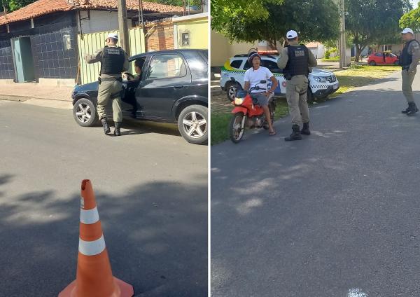  Ação preventiva da Polícia Militar do reforça segurança viária em Floriano.(Imagem:Divulgação/PM)