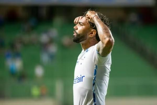 Gabigol comemora gol do Cruzeiro contra o Itabirito.(Imagem:Fernando Moreno/AGIF)