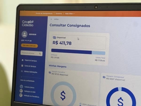 Gov.pi Cidadão oferece simulação de consignados para servidores públicos.(Imagem:Divulgação)