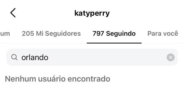 Katy Perry e Orlando Bloom pararam de se seguir (Imagem:Reprodução/Instagram)