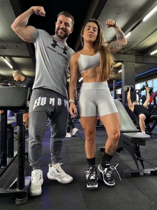 Lauana Prado e Fabrício, seu personal.(Imagem:Arquivo pessoal)