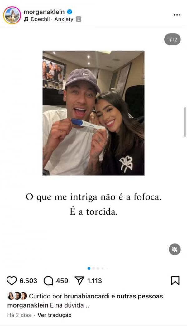 Post curtido por Bruna Biancardi(Imagem:Reprodução/Instagram)