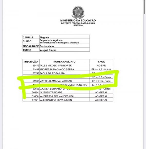 Ex-BBB Matteus Amaral se declarou negro para ingressar em curso de Engenharia Agrícola.(Imagem:Reprodução)