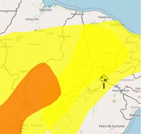 Piauí tem três avisos meteorológicos.(Imagem:Inmet)