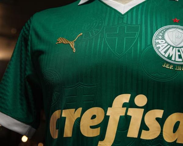 Detalhe da camisa do Palmeiras para a temporada 2024.(Imagem:Divulgação)